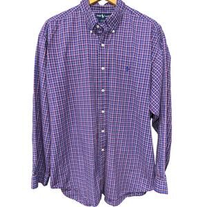 Ralph Lauren Men’s Blake Button Down Shirt Purple Check XL Casual Preppy